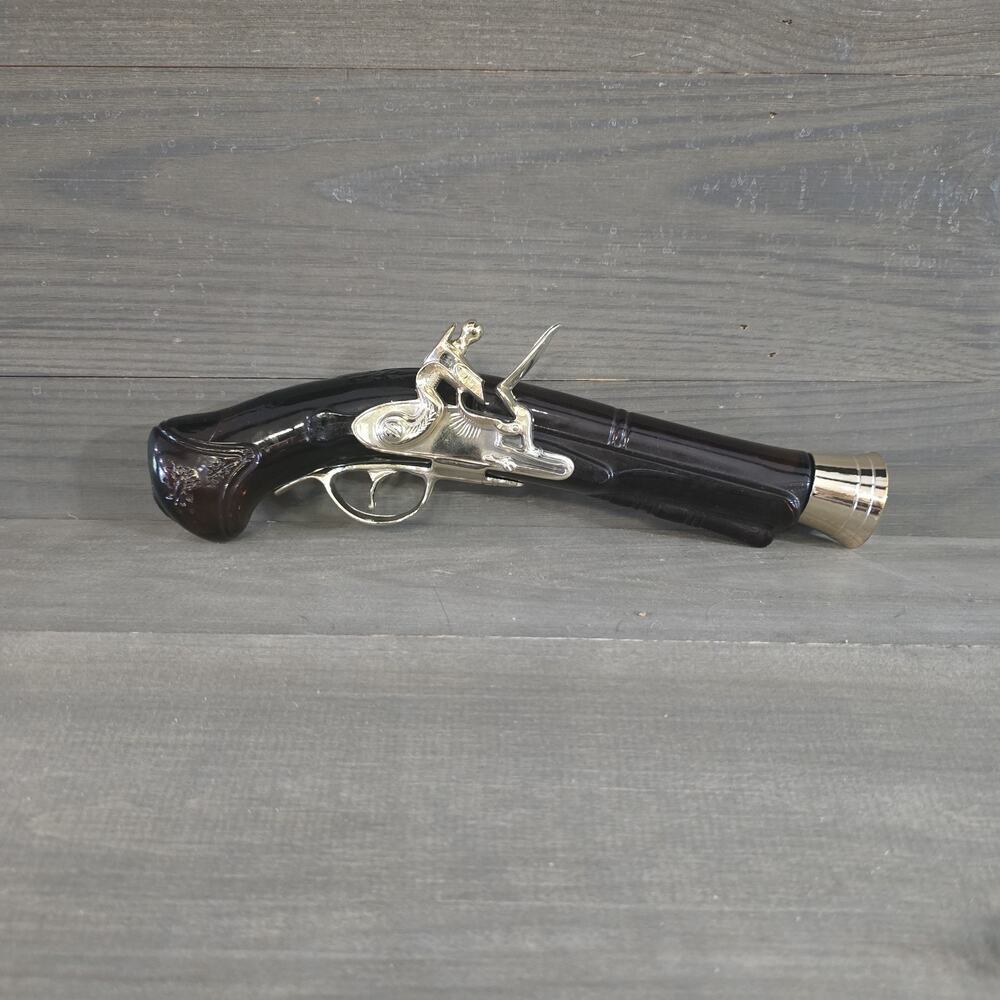 Vintage Avon Deep Woods After Shave Dueling Pistol 1760 Glass Brown Bottle EMPTY
